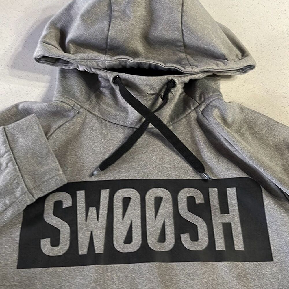 Nike Dri Fit Swoosh Spell Out Pullover Cowl Neck Hoodie Mens Small